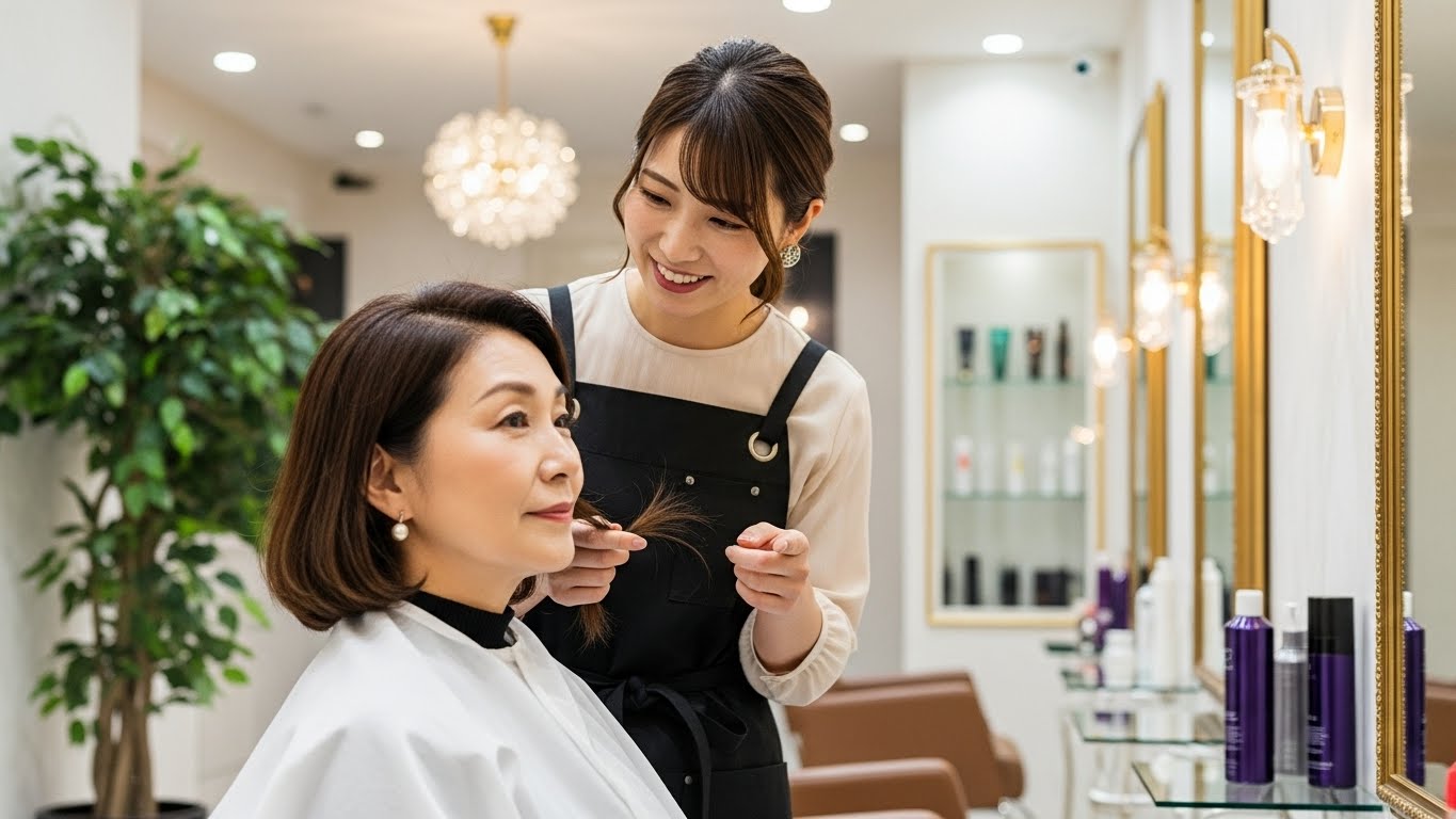 お客様に寄り添う美容師のカウンセリング風景