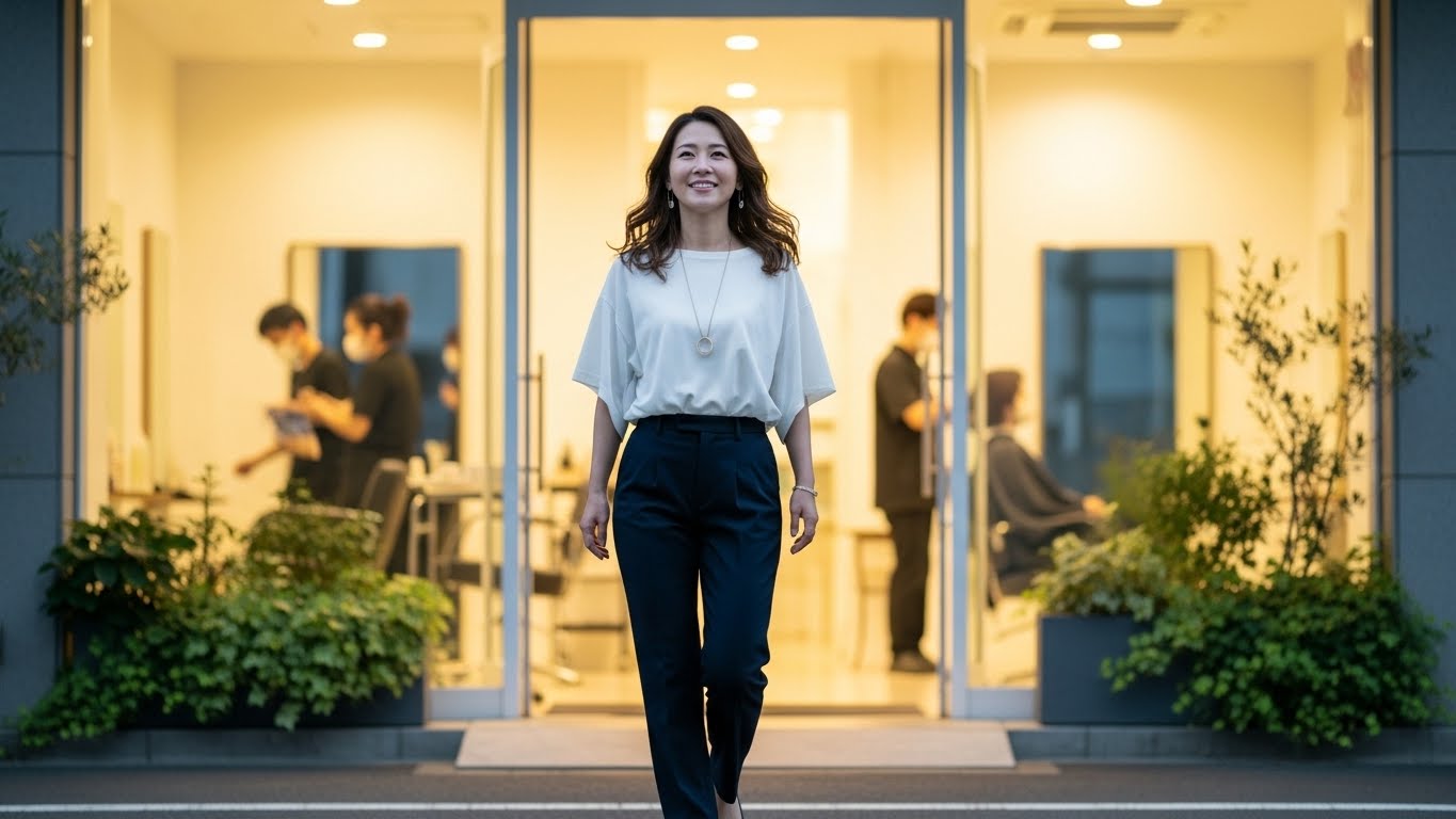 異業種経験を掛け算にして成長できる環境を選ぶ30代女性のイメージ