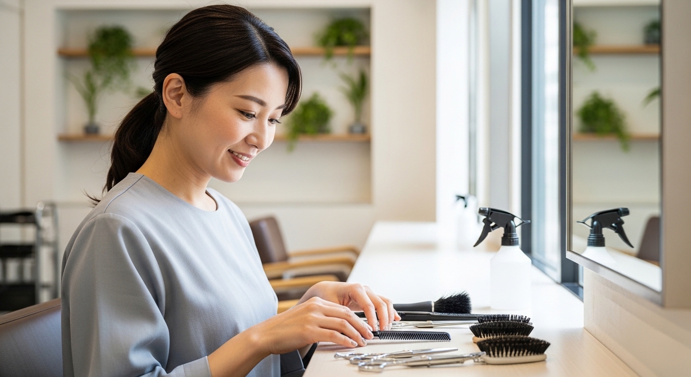 これまでの接客経験を活かして次のキャリアを考える美容師のイメージ