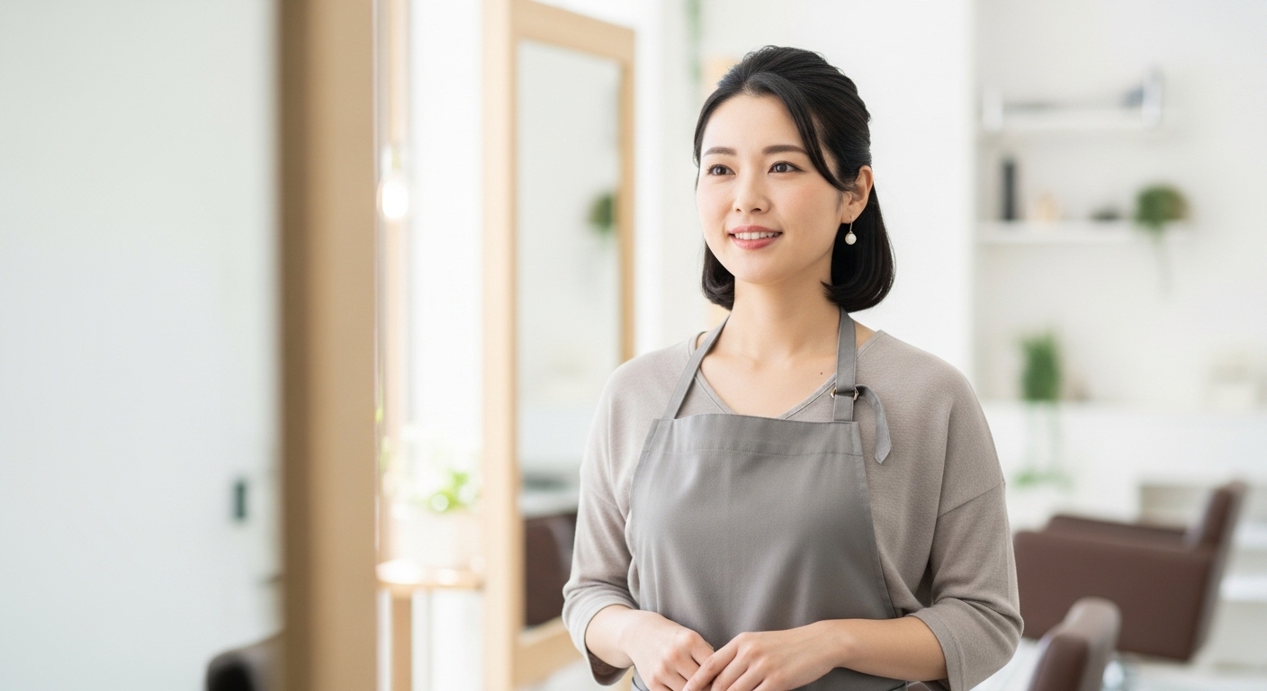 これからのキャリアを前向きに考える30代女性美容師の姿